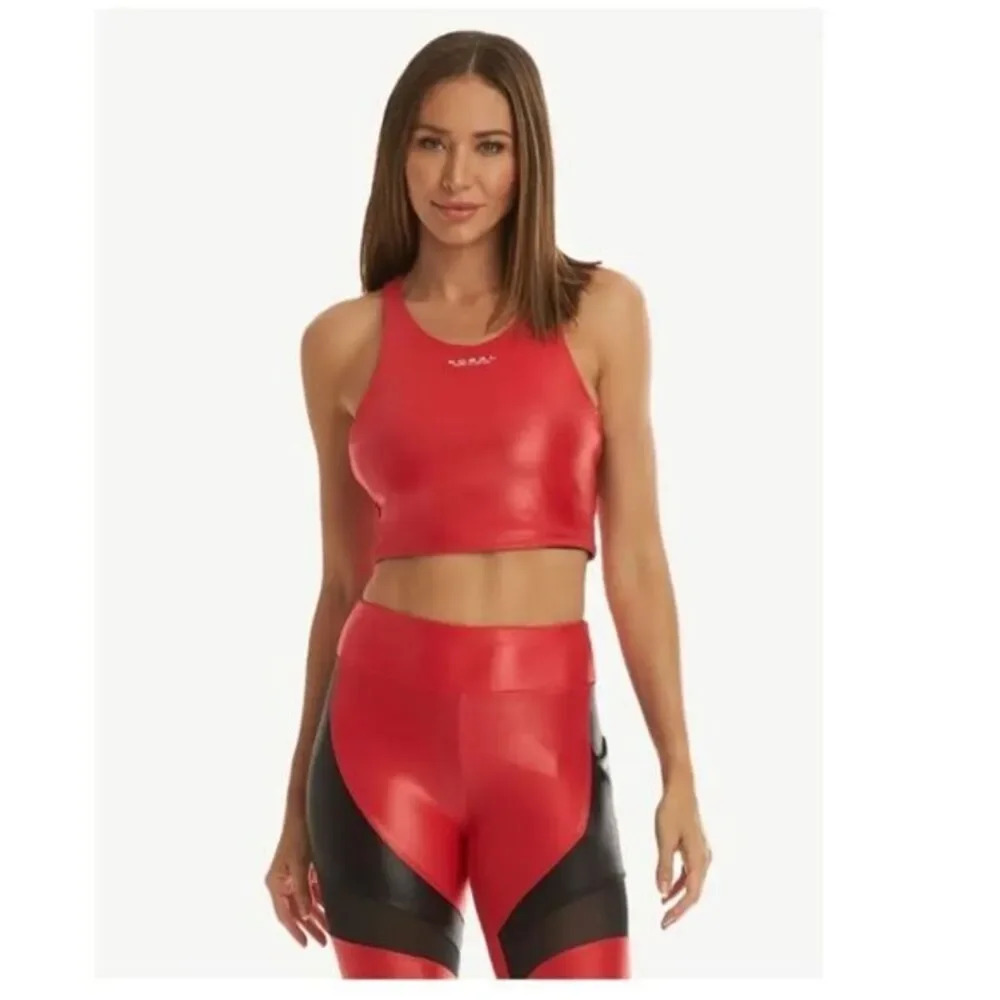 Koral banda infinity bike shorts in Chic Red